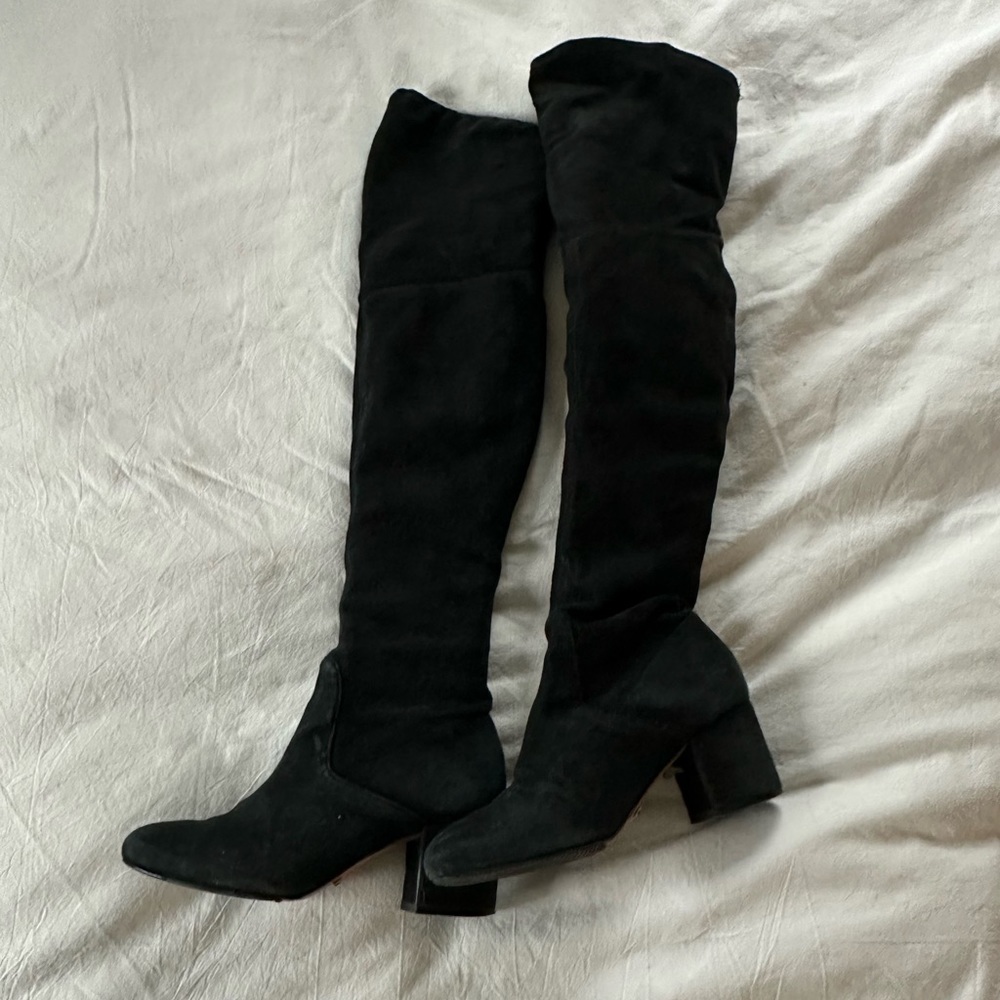 Schutz Black Suede OTK Boots